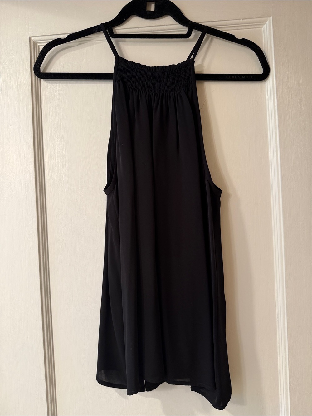 Joie Black Halter Camisole with Smocked Yoke